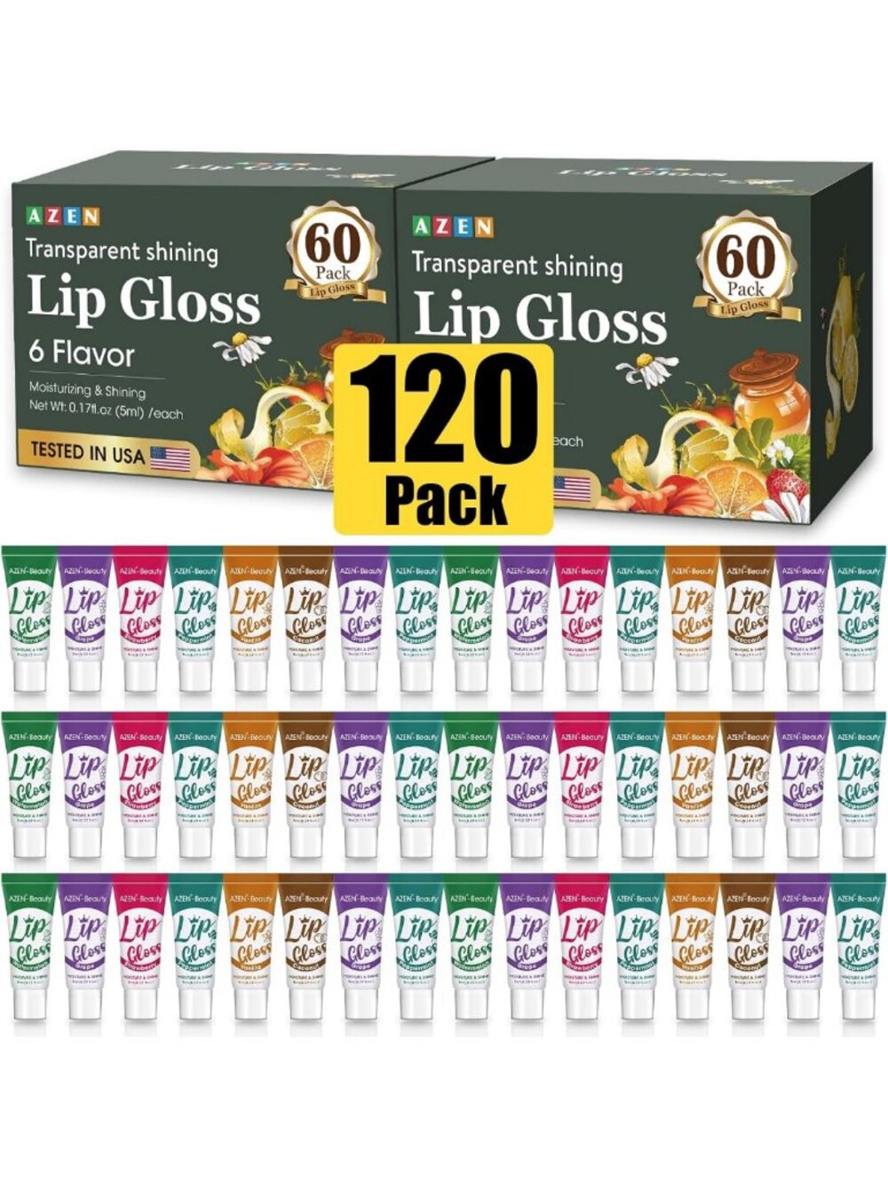 120 Pack Lip Gloss Set - Clear Moisturizing Lip Oil for Dry Cracked Lips